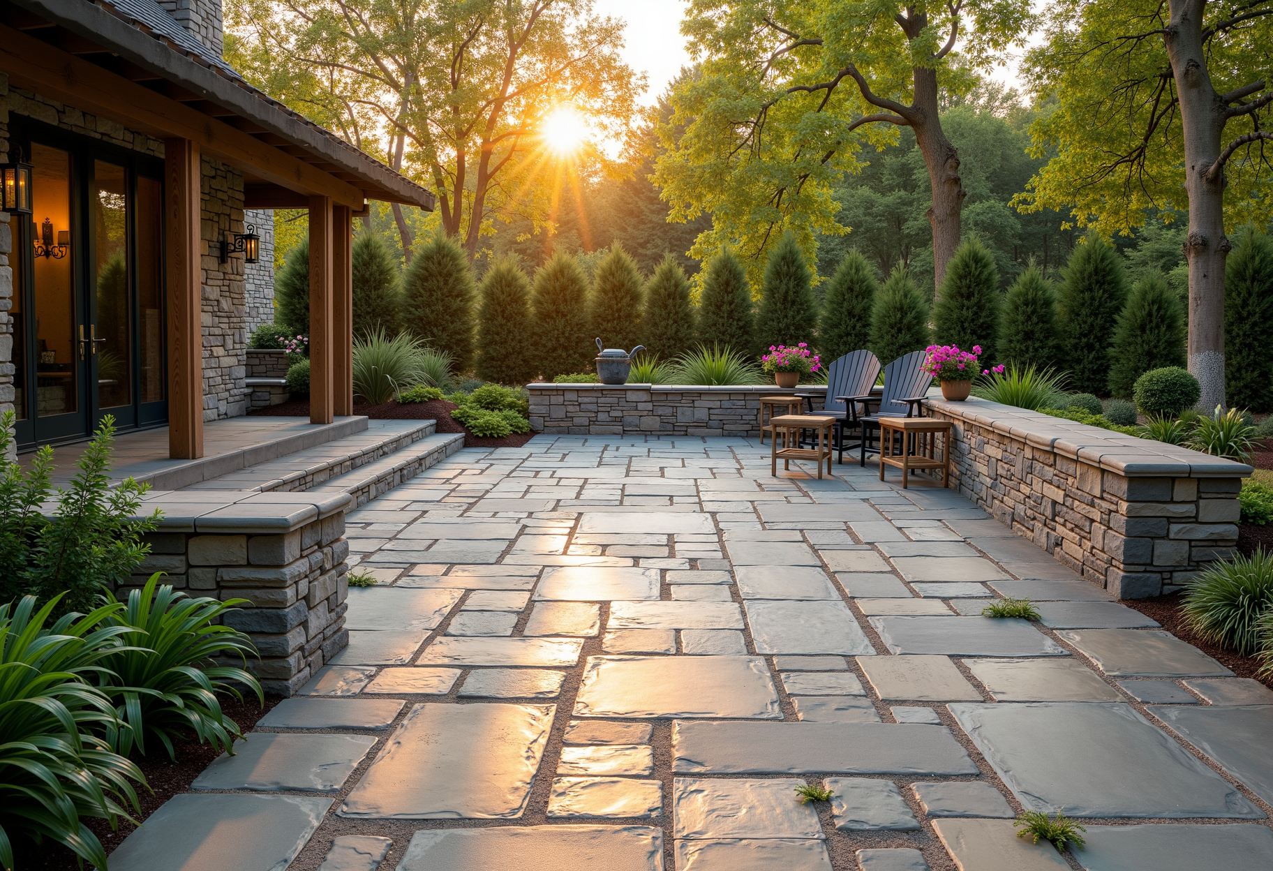Natural stone patio