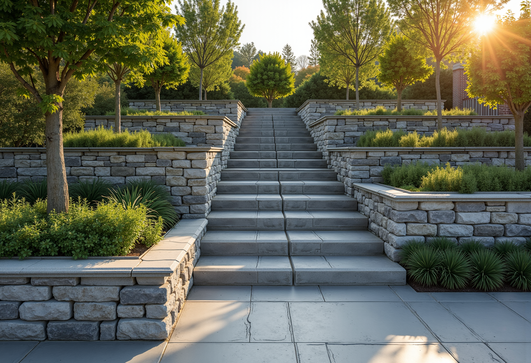 Armour-stone retaining wall