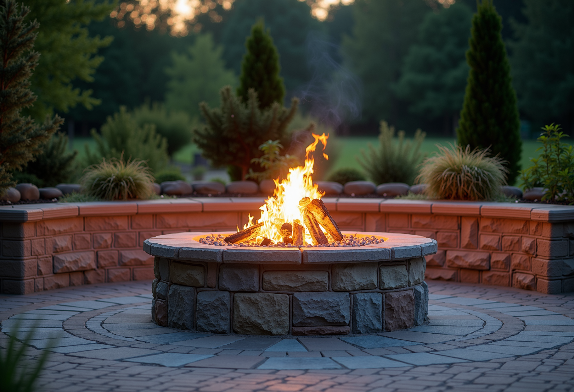 Backyard fire pit